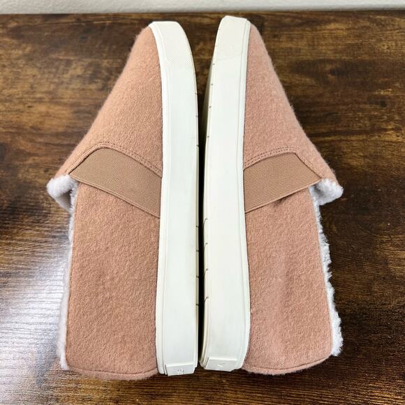 Vince Blair Shearling Sneakers 9 Womens Light Taupe Wool Shearling Lined Slip On - Picture 6 of 13